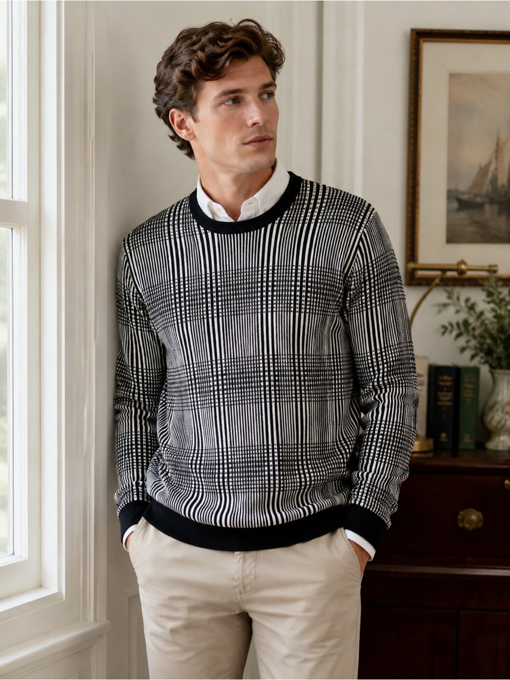 Burberry Striped Cotton Sweater L